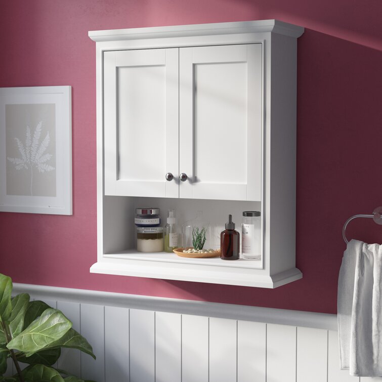 White wall deals mounted bathroom cabinet